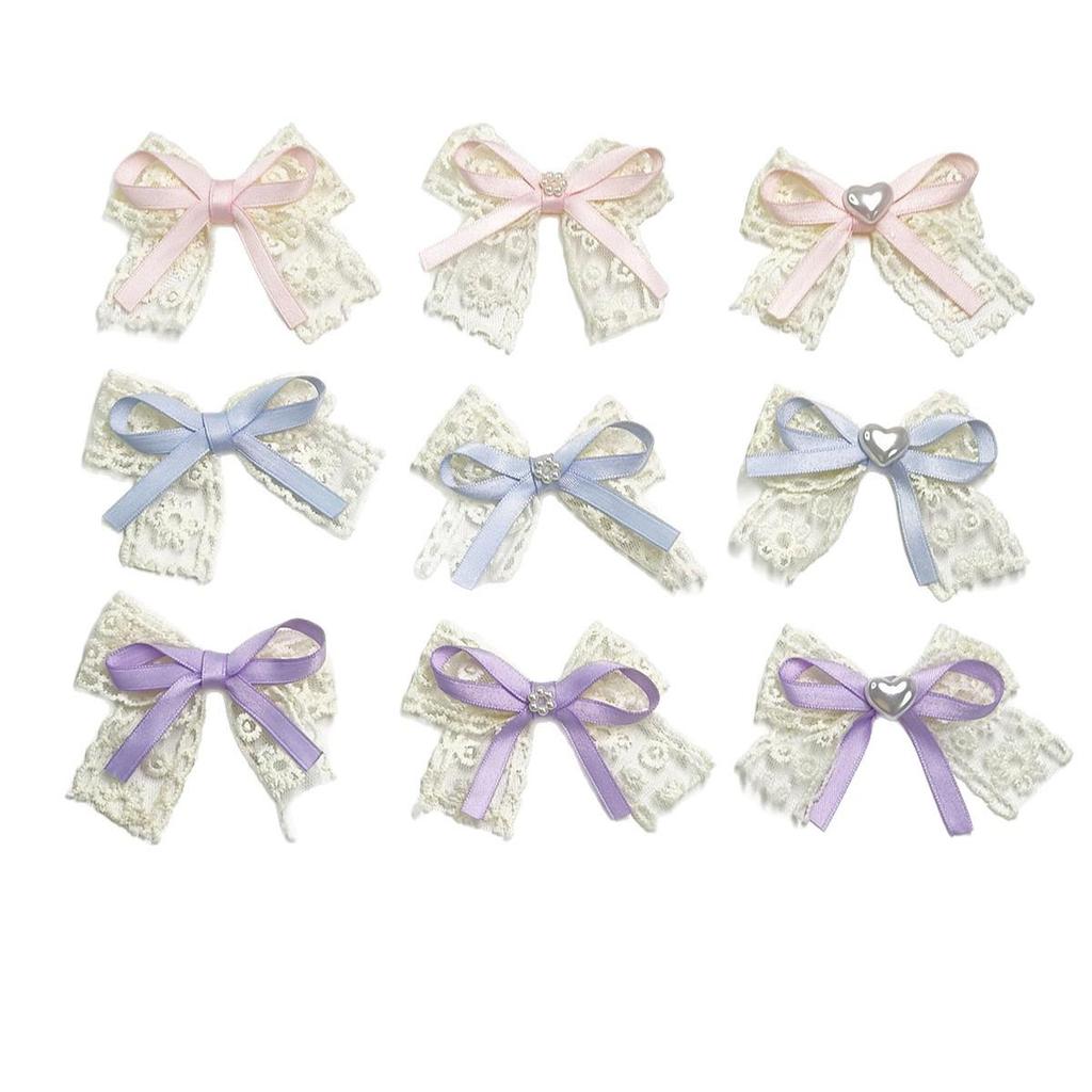 Handmade Sweet Pearl Lace Bow Hair Ornaments & DIY Phone Case Accessories