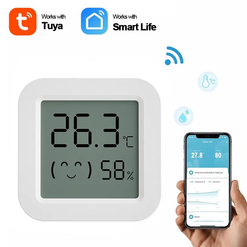 Tuya Smart Bluetooth Temperature Humidity Sensor LCD Display Thermometer Hygrometer APP Remote Google Home Alexa Voice Control