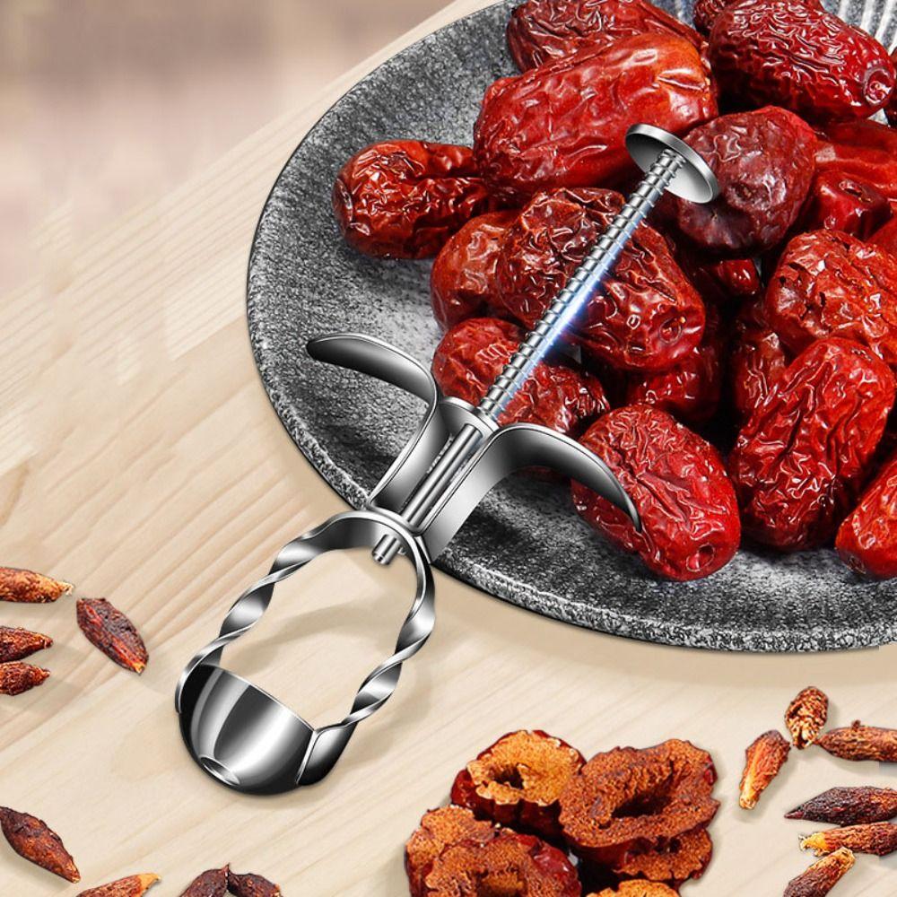 Press Design Cherry Pitter Stainless Steel Olives Pit Remover Dates Jujube Pitter Bakeries