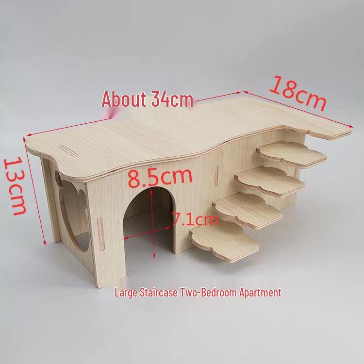 Hamster Holzschaukel & Wippe Villa: Doppelschichtiges Kleines Haus und Landschaftsspielzeug