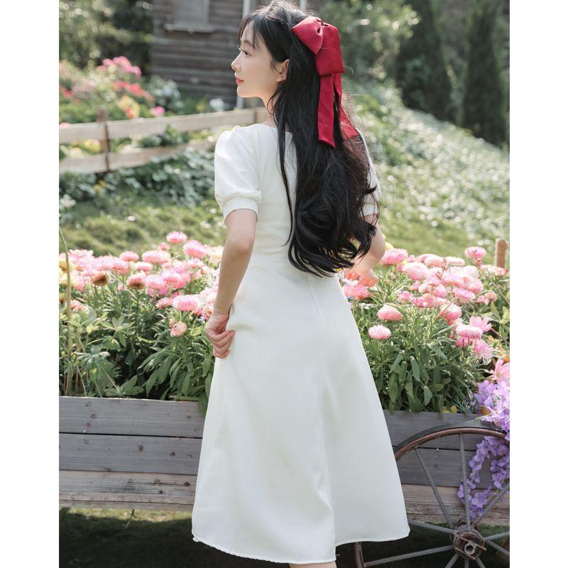 Evening Dress Skirt Women's Spring Temperament High-end White Certificate Registration Light Luxury Dress Small People Can Usually Wear