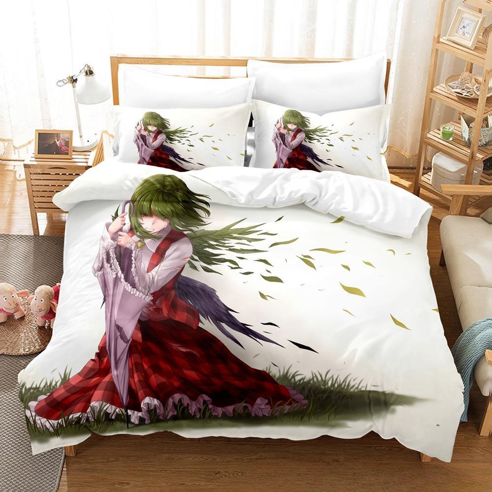 3D Druck Anime Kawaii Mädchen Yuuka Kazami Bettwäsche Set Einzelbett Twin Full Queen King Size Bettset Erwachsene Kind Schlafzimmer Bettbezug Sets