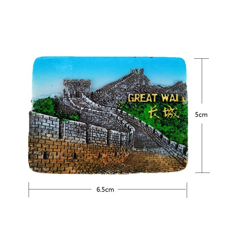 Beijing Fridge Magnets Tourism Souvenir The Great Wall Building Magnetic Magnets for The Refrigerator China Scenery Resin Gifts