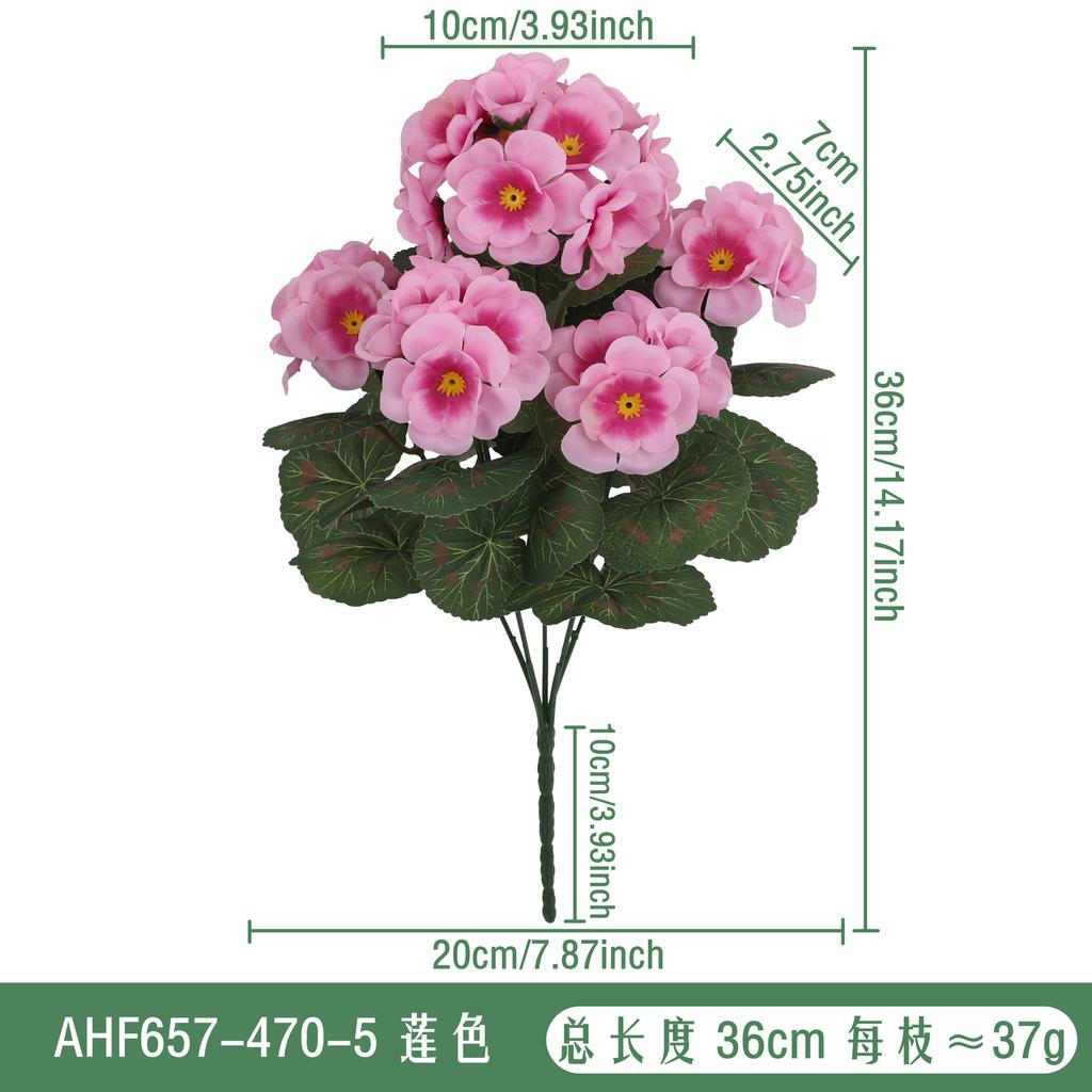 Artificial Flowers Plants Begonia Flower Wedding Bridal Bouquets Home Room Outdoor Garden Bonsai Decoration DIY Festival Garland