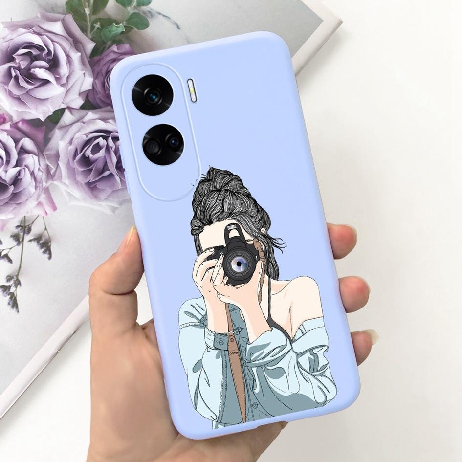 For Cover Honor 90 Lite Phone Case CRT-NX1 Fashion Butterfly Cartoon Slim TPU Soft Silicone Back Cover For Honor 90Lite 5G Funda