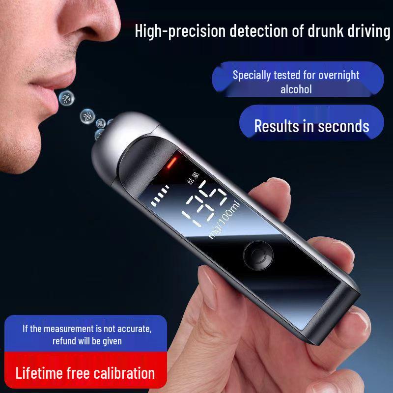 High Precision Household Breathalyzer for Accurate Alcohol Testing Supreme Black