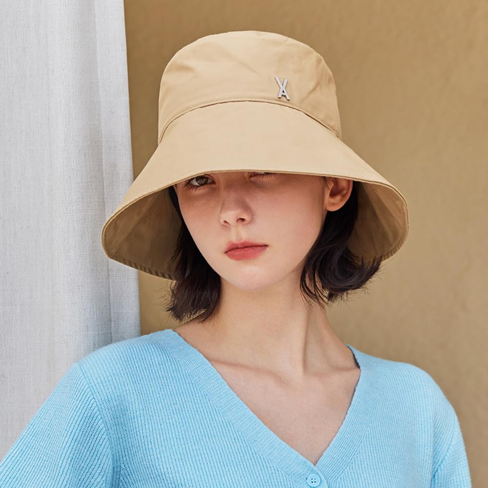 VA Stud Solar Shield Bucket Hat Beige