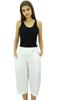 Bimba Women's Rayon Capri Culottes with Back Elastic Casual Summer Pants With Pockets Black -