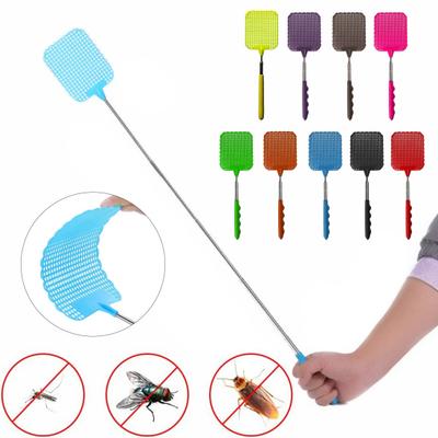 Extendable Fly Swatter Stainless Steel Telescopic Handle Insect Swatter Portable Mosquito Control Swatter