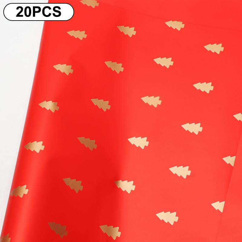 20-Count 57*57cm Flower Wrapping Papers for DIY Xmas Bouquet Packaging, Waterproof Xmas Gift Wraps