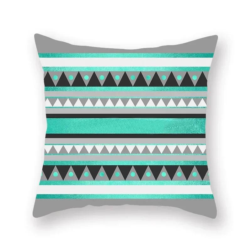 New 45*45Cm Color Teal Blue Cushion Cover Pillow Cases Arrow Geometric For Living Room Home Sofa Chair Decorative Pillowcases