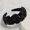 LALA Beaded Embroidery Hairband - Black