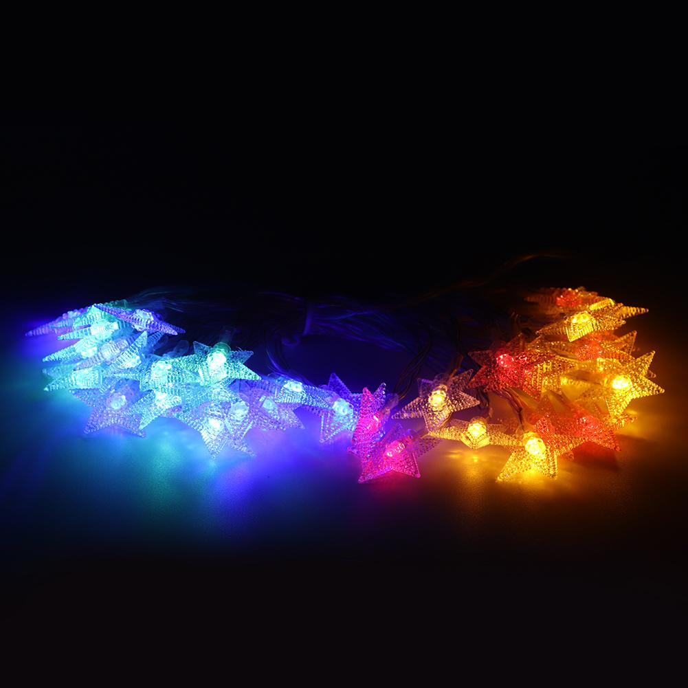 Five Pointed Star String Light Battery Operated LED Lamp Decor for Indoor Outdoor Decoration(10m 80LED with Flashing