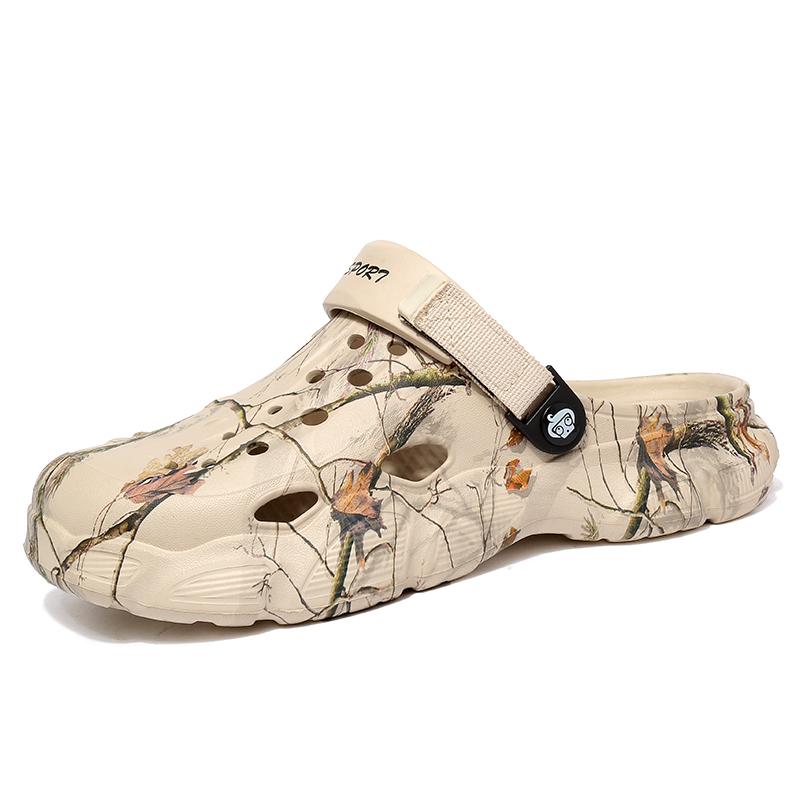 Fashion Summer Men Hole Shoes EVA Thick Bottom Slippers Casual Non-Slip Outdoor Slippers Beach Water Shoes Home Casual Slide Sandals