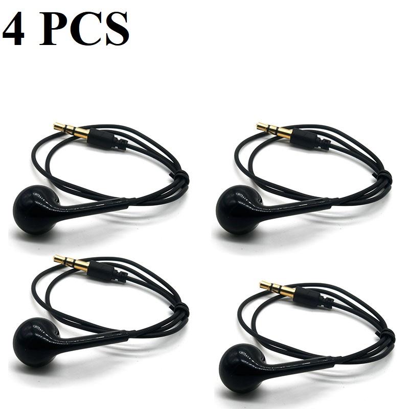 1-4pcs 3.5mm Single Side Mono Earphone In Ear Earbud Headset Headphone For Phone Mp3 Walkie Talkie Computer Bluetooth Tablet Pc