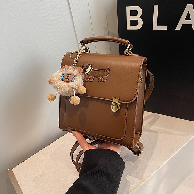 Retro Backpack Bag Women 2025 New Fashion Student Handbag Versatile Messenger Bag Going Out Travel Backpack