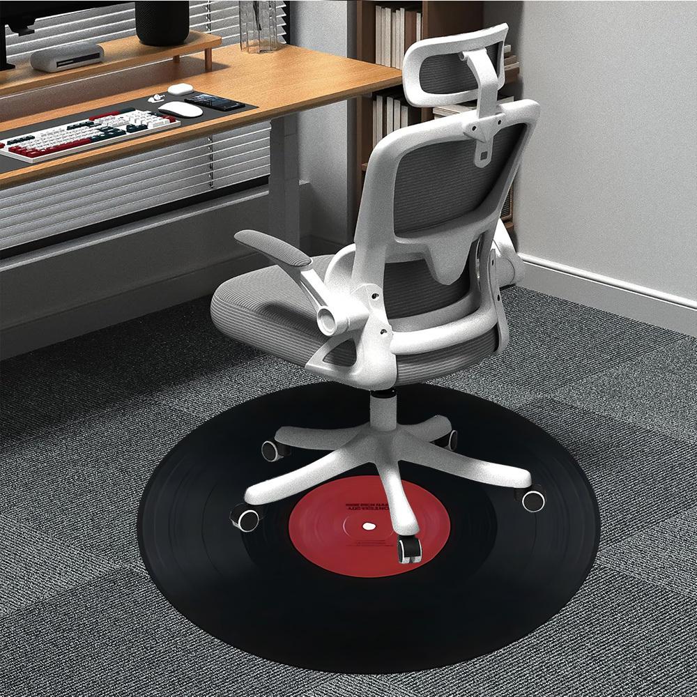 

1pc Vinyl Record Chair Carpet for Office Non-Slip, Machine Washable Rug for Office, Room - Holiday Decor, Machine Made yy251016114 80cm by 80cm