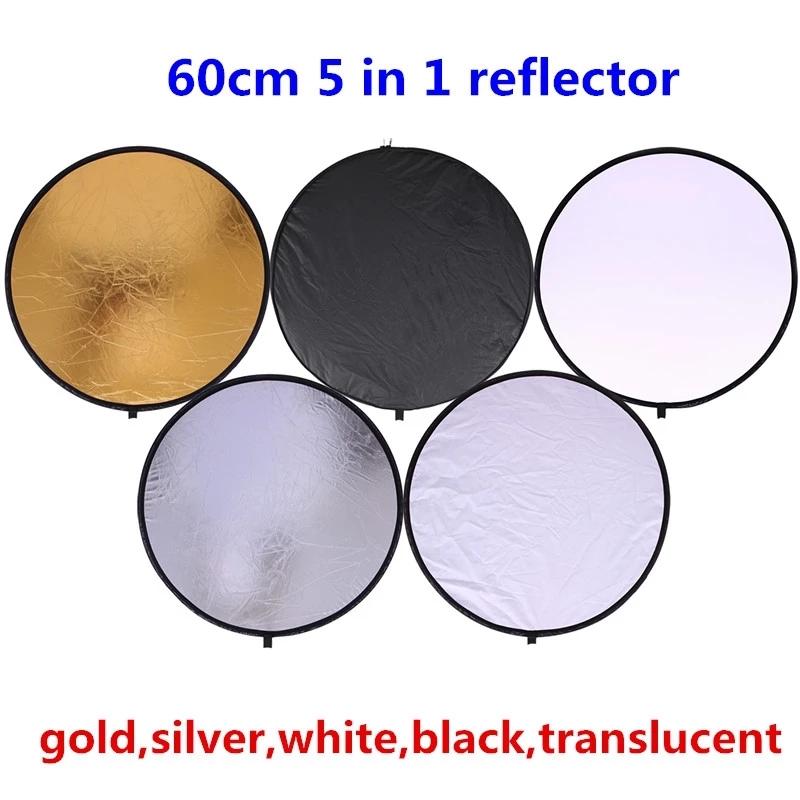 60x60cm 5 In 1 Multi Disc Photography Studio Photo Oval Collapsible Light Reflector Handhold Portable Photo Disc