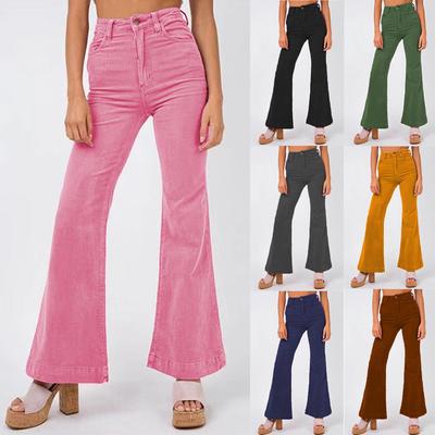Autumn Fashion New Corduroy Flared Trousers Wide-leg Trousers Female Street Solid Colour Casual Trousers Women