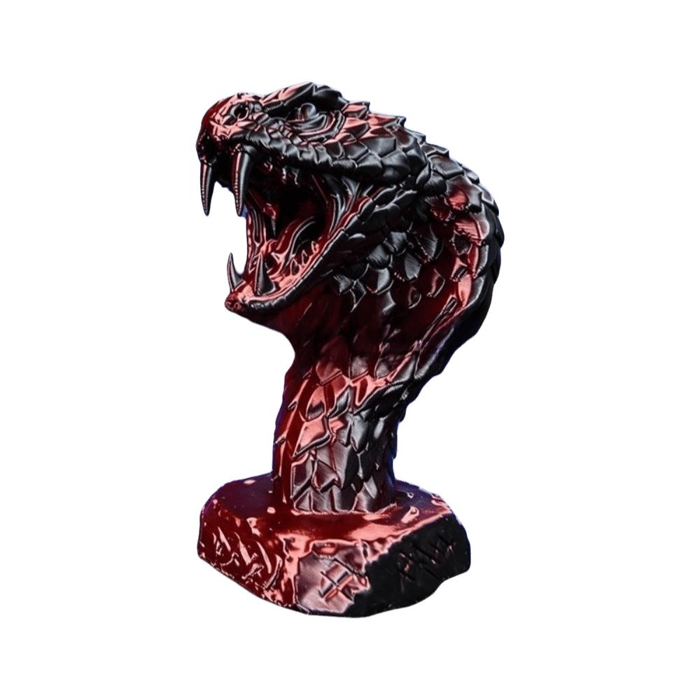3D Printed Desktop Ornament Home Decoration Snake Figurine Snake Head Statue Computer Desk красный