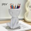 Modern Art Pencil Holder Abstract Character Pen Holder, Resin Sitting Figure Creative Stationery for Desk Cup, Multi-functional Desktop Organizer