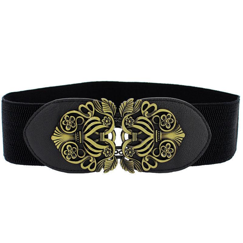 Stylish Women's Black Elastic Waist Belt For Dresses And Coats Perfect For All Seasons