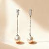 S925 Silver Needle White Copper Pearl Tassel Earrings