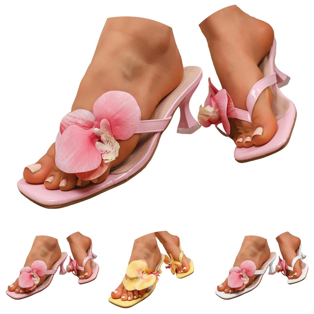 Women'S High Heels With Stiletto Heels Short Heels Floral Sandals Women Go Walk Sandals For Women Size 12 Wide Cute