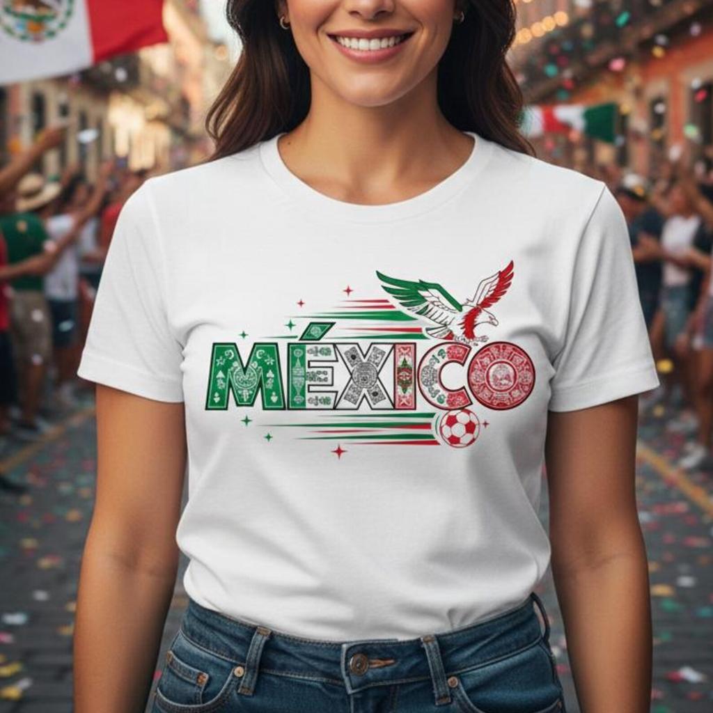 Mexico Flag T-Shirt | Mexican Pride Eagle Floral Graphic Unisex Tee
