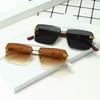 Lunettes de soleil sans bords rectangulaires, mode populaire pour femmes et hommes, petites lunettes de soleil carrées pour femmes et hommes, Oculos de voyage d'été