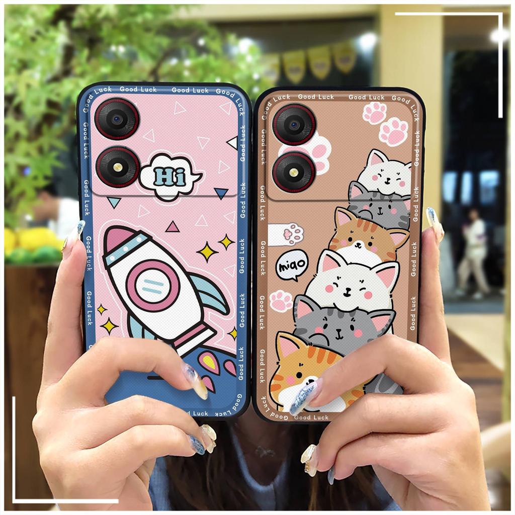 Silicone Phone Protector Phone Case For ZTE Blade A34 TPU Cute Graffiti Shockproof Anti-knock Durable Fashion Design