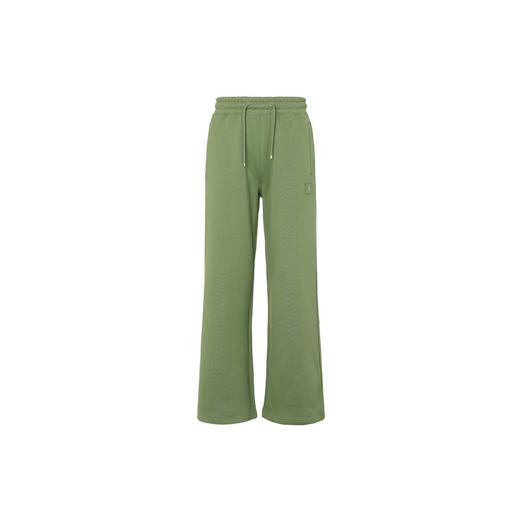 New Jordan Flight Knitted Sweatpants Women's Light Olive Yellow FD7225-340