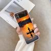 Fishing Rod At Sunset Scenery Pattern Clear Phone Case for Samsung Galaxy Z Flip 7 Flip 6 5 4 3 Folding Cover for Z Flip7 Flip5