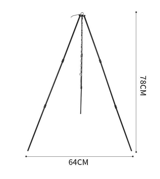 Aluminum Hanging Pot Outdoor Tripod Camping Supplies Portable Cooking Pot Stove Tripod