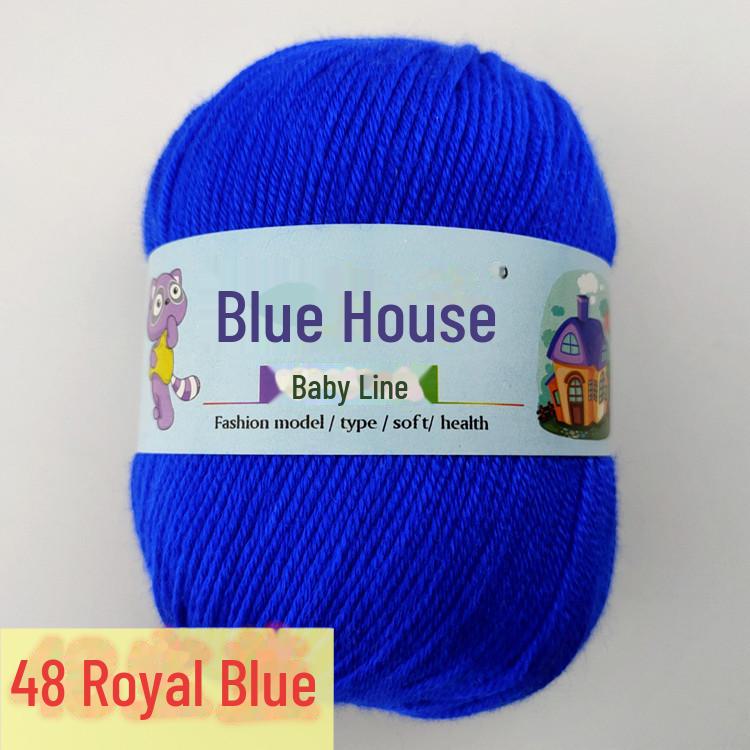 Blue Barbie Baby Yarn - 6-Strand, DIY Hand-Woven for Scarves and Slippers, Fine Hook