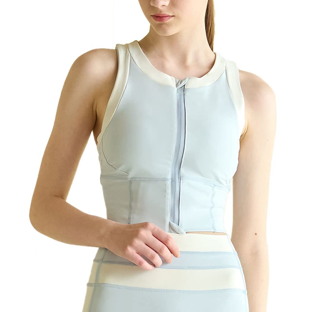 

Топ-бра с высокой поддержкой, с функциональной молнией спереди [reinamora], эластичный, влагоотводящий, быстросохнущий, для йоги, пилатеса, тренажерного зала, тренировок, 2-Du