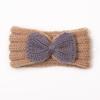Autumn and winter warm children's contrasting color knitted wool hair accessories, baby solid color bow headscarf, baby headband