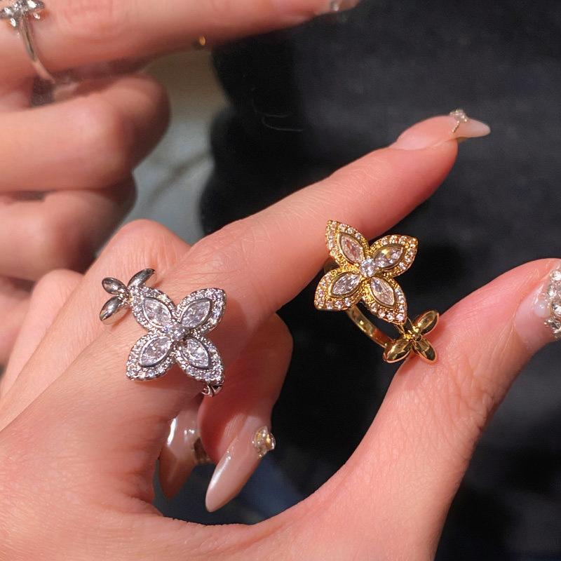 Lucky Clover Open Ring - Women's Luxury High-end Adjustable Personalized Ring - Four-leaf Clover Ring