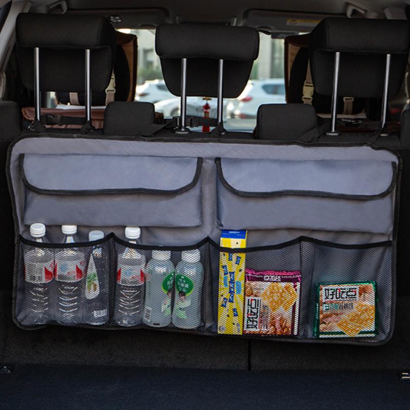 Car Trunk Storage Bag with Large Capacity and Mesh Pocket Rear Seat Back Pocket Debris Storage Bag Car Accessories