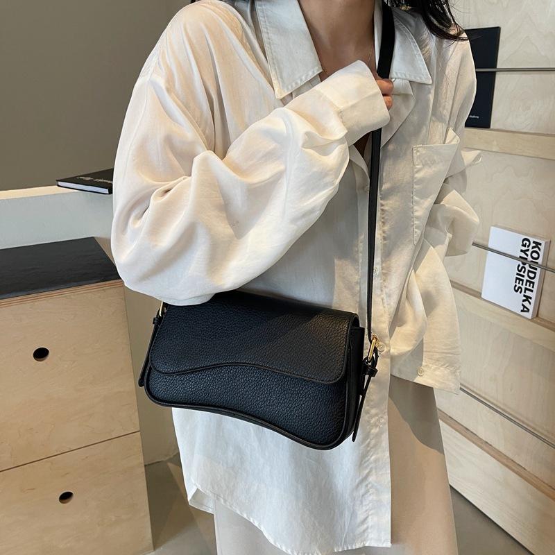 Bag Women 2025 New Fashion Textured Lychee Pattern Small Square Bag Simple Commuter Versatile Shoulder Crossbody Bag
