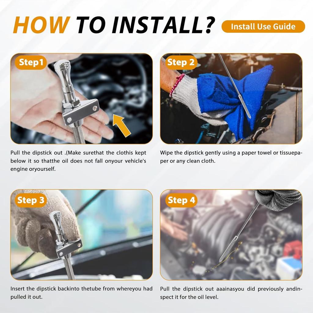 HAHAHA -TH350/TH400 Dipstick Turbo 350/400 Firewall Mounted Flex Transmission Oil Dipstick Compatible With GM/Chevy (Black)