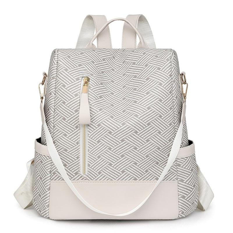 SchoolbagPU Backpack Women's 1011 New Simple Fashion Printing Large Capacity Women's Travel Backpack Mommy Bag