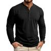 Men S Cotton Long Sleeve Henley Shirt Casual Top