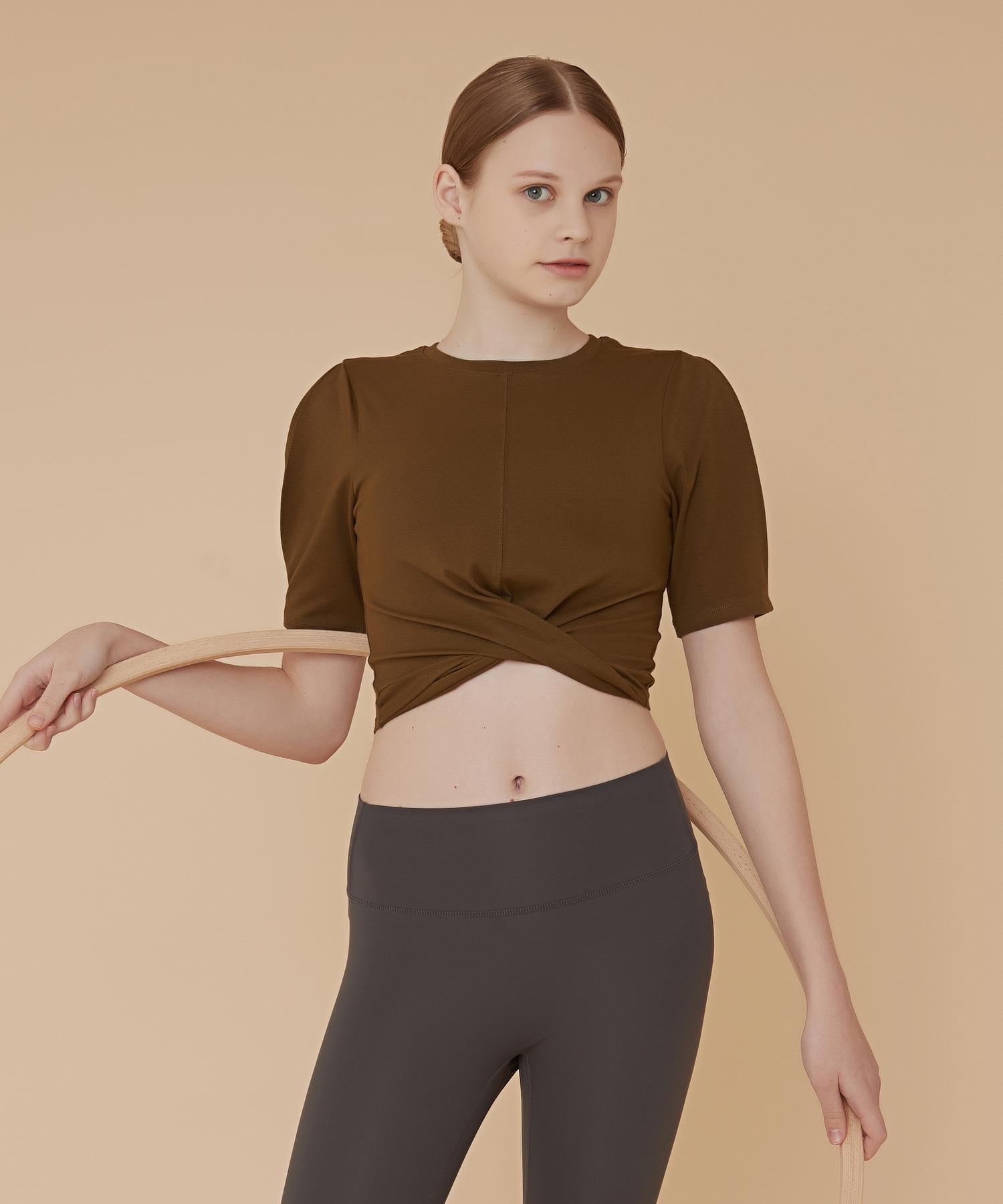 Reina Mora Reblish Puff Top Military Olive Khaki/L-55-55.5 T425