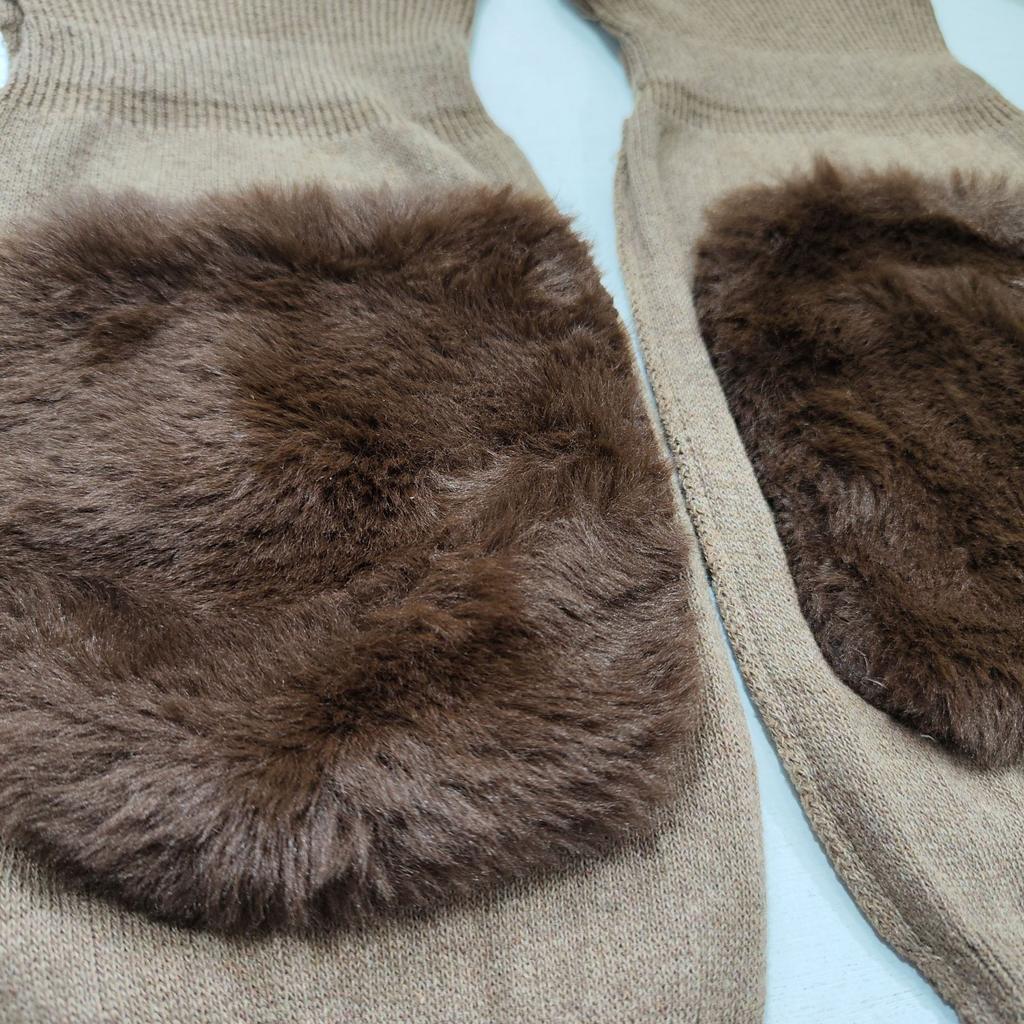 1 Pair Thickened Fleece-Lined Knee Pads for Winter Warmth and Cold Protection