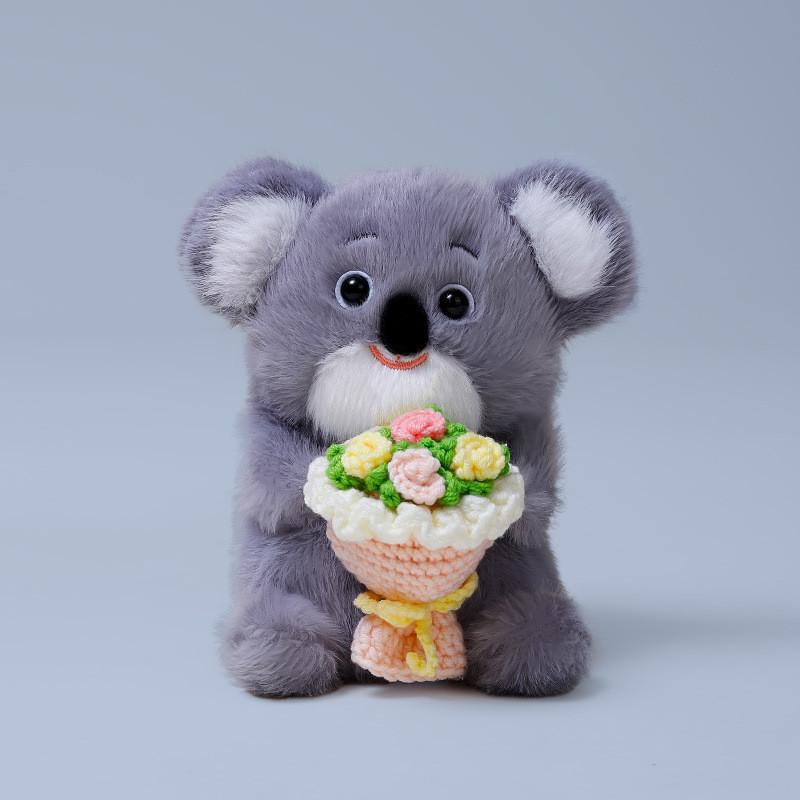 Kara Fox Cat Plush Toy With Flower Holder For Kids Room Decor And Giftgiving