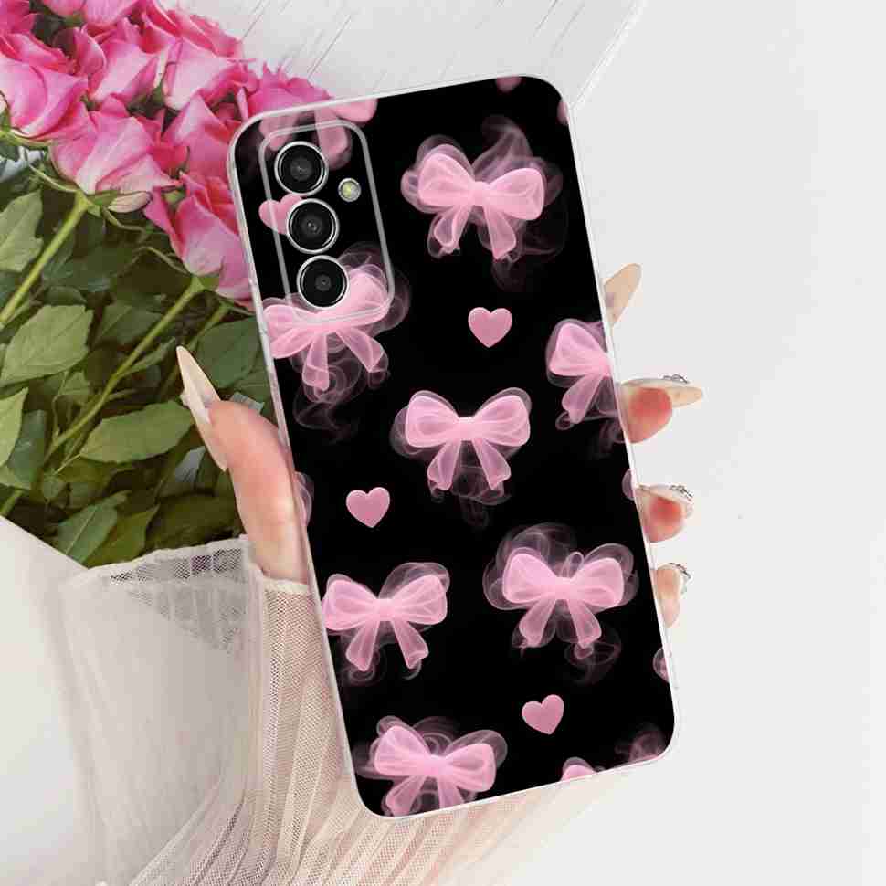 For Samsung Galaxy M13 4G Case SM-M135F Gold Butterfly Cover Soft Silicone Phone Case For Samsung M13 Back Cover Shell