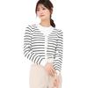 Mishmash Basic Knit Long Women's Cardigan/Bolero, Versatile, V-Neck, Sleeve, White/Black