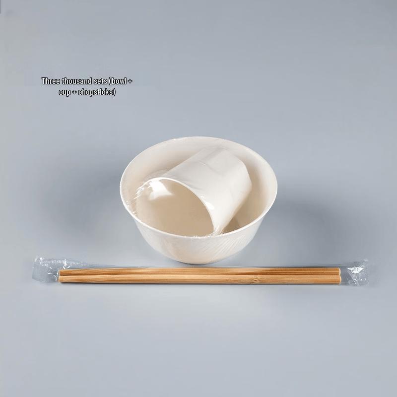 

100-Pack Disposable Rice Husk Tableware Set