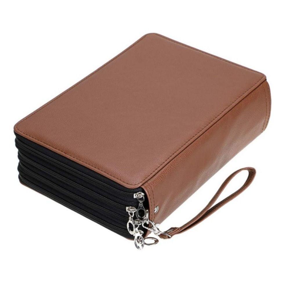 200 Löcher Bunte Bleistifte Aufbewahrungstasche 5 Schichten Tragbar Große Kapazität Etui Halter Schreibwaren PU Leder Schüler Federmäppchen